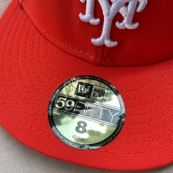 New Era New York Mets RARE ORANGE HOME Fitted cap size 8 - Picture 6 of 8
